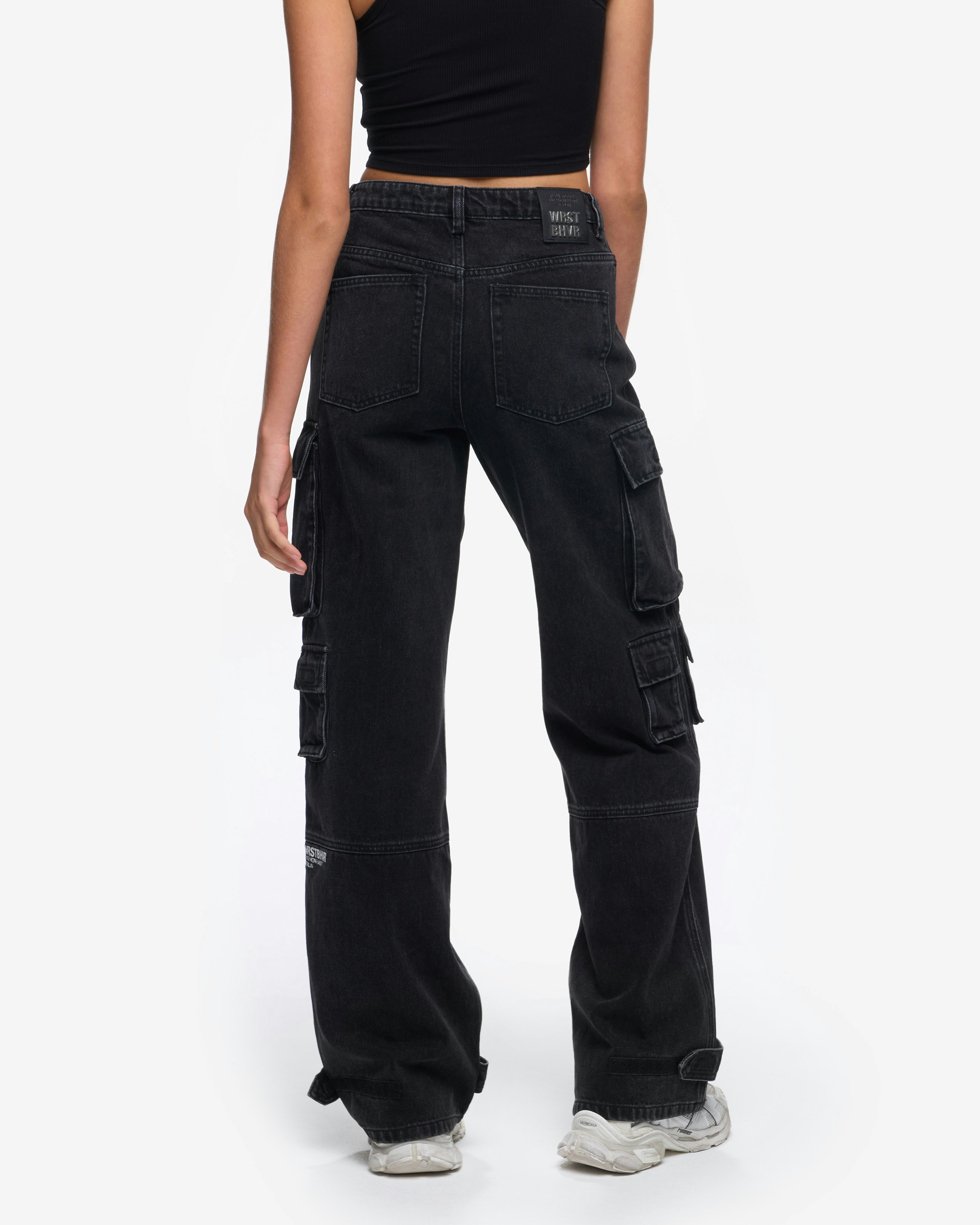 ◆BADBLOOD◆ Squad Convex Pants Denim Black w-pts25-029 Black Denim 'Acanthus' Pants by Devil Fashion • The Dark Store™