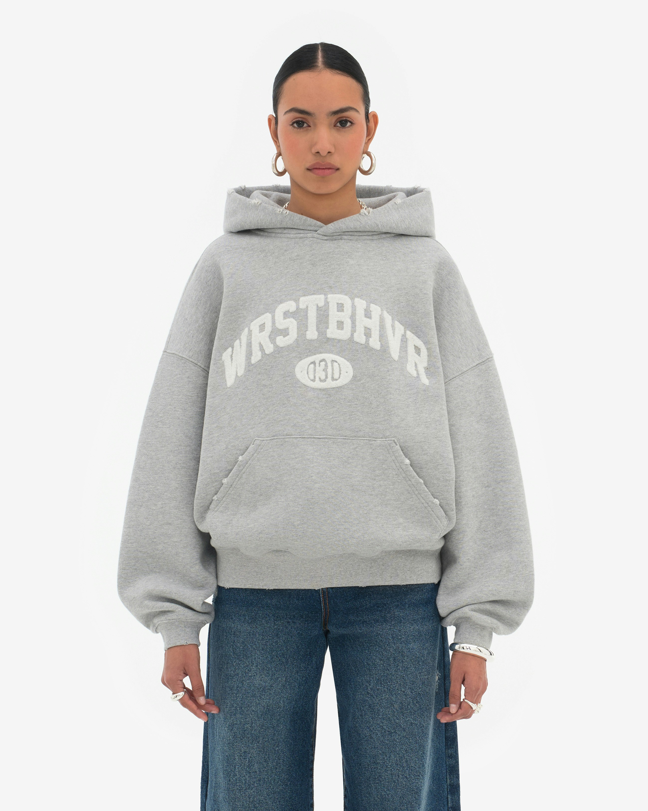 【ココ】005 BROKEN HOODIE GREY M Broken Planet Ash Heather Grey Zip Up Hoodie | Hype Locker UK